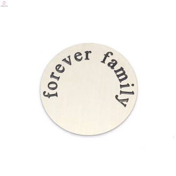 Top vente en acier inoxydable argent pour toujours lettre famille flottant médaillons plaques bijoux